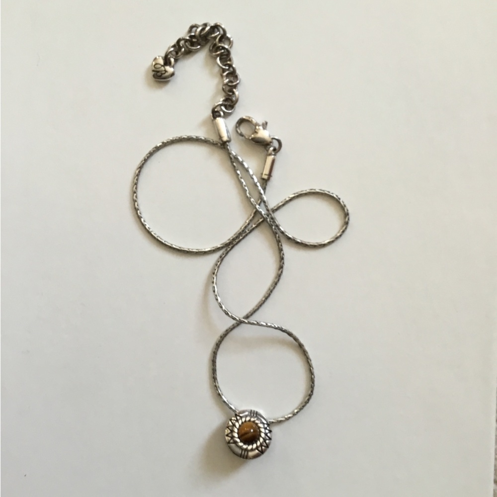 Brighton reversible blue/camel necklace